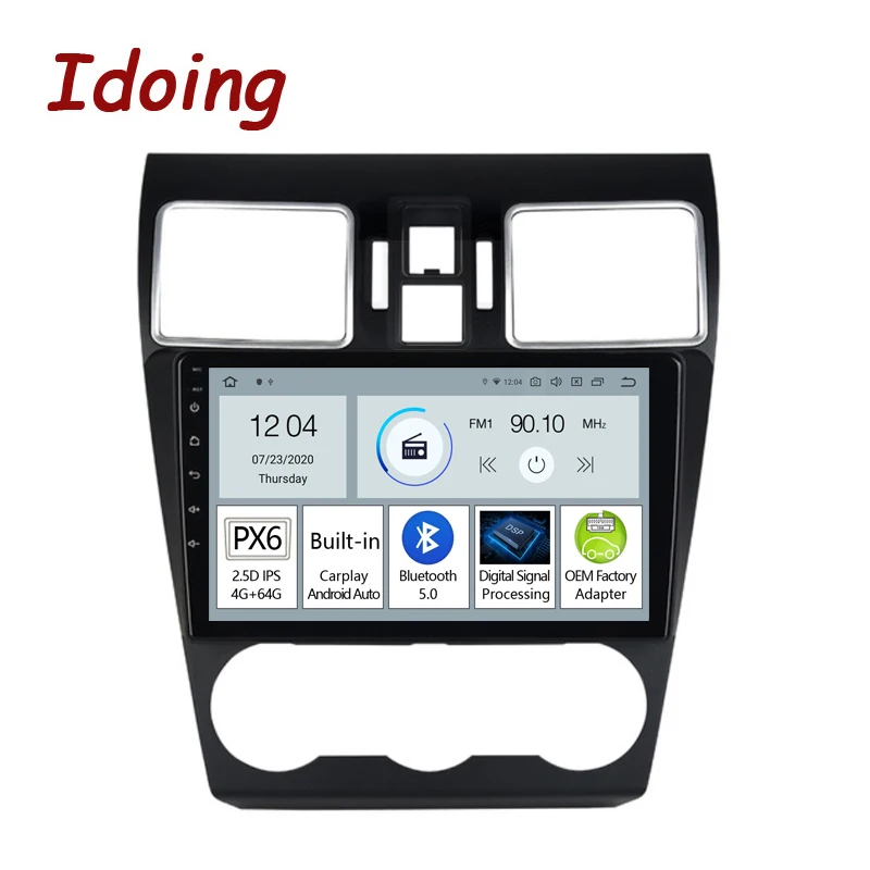 

Idoing 9 "PX6 автомобильный Android радио видео GPS мультимедийный плеер для Subaru WRX 2016-2021 GPS навигация Carplay Авто головное устройство No2Din