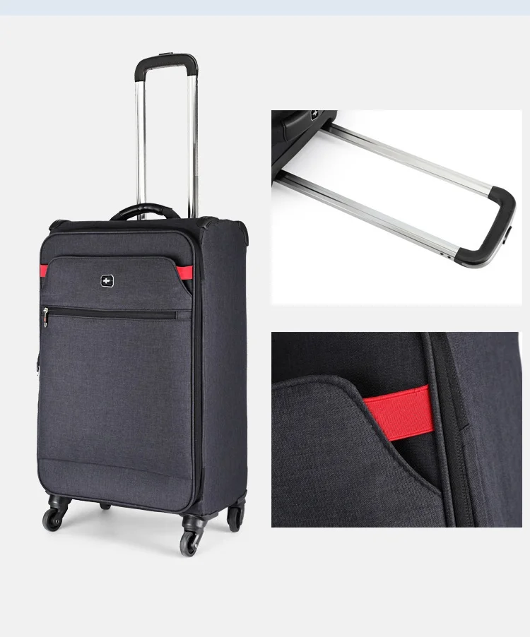 Легкий 20 дюймов водонепроницаемый Оксфорд Скалка багаж Spinner для женщин/мужчин бренд чемодан колеса полоса носить на TSA дорожные сумки
