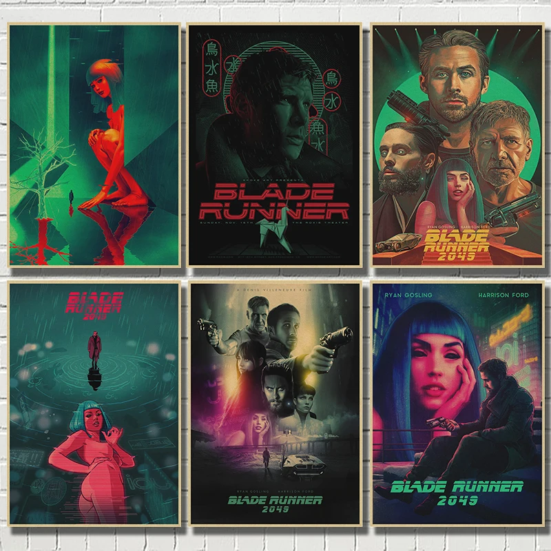 Movie Blade Runner 2049 High Quality Wall Sticker Living Room Home Decor Kraft Paper Bar Wall Sticker