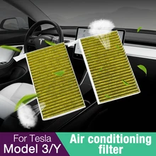 

Model3 Filter 2Packs HEPA Cabin Air Filter for Tesla Model 3 Air Conditioner Cleaner Model Y Replacement Air Filter