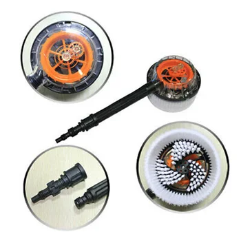 

1x Car High Pressure Washer Automatic Rotating ABS Handle PVC Brush For Chixuan