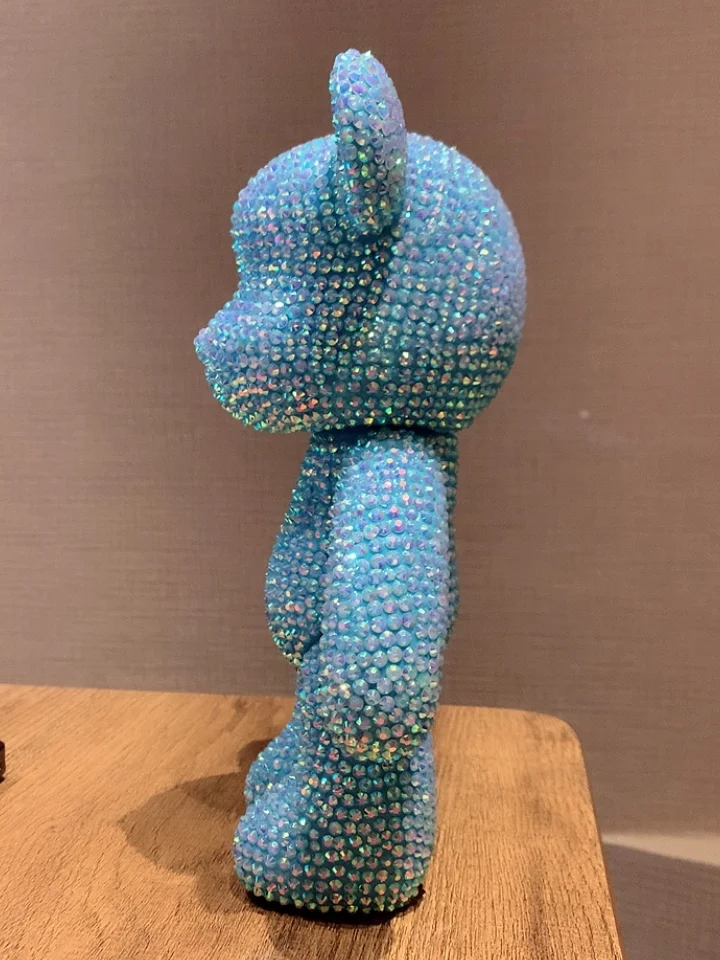 Big All Rhinestones Gloomy Bear Height 23cm Animal Figures DIY Handmade Sparkling Popobe Bomgom Bears Doll Home Anime Decor