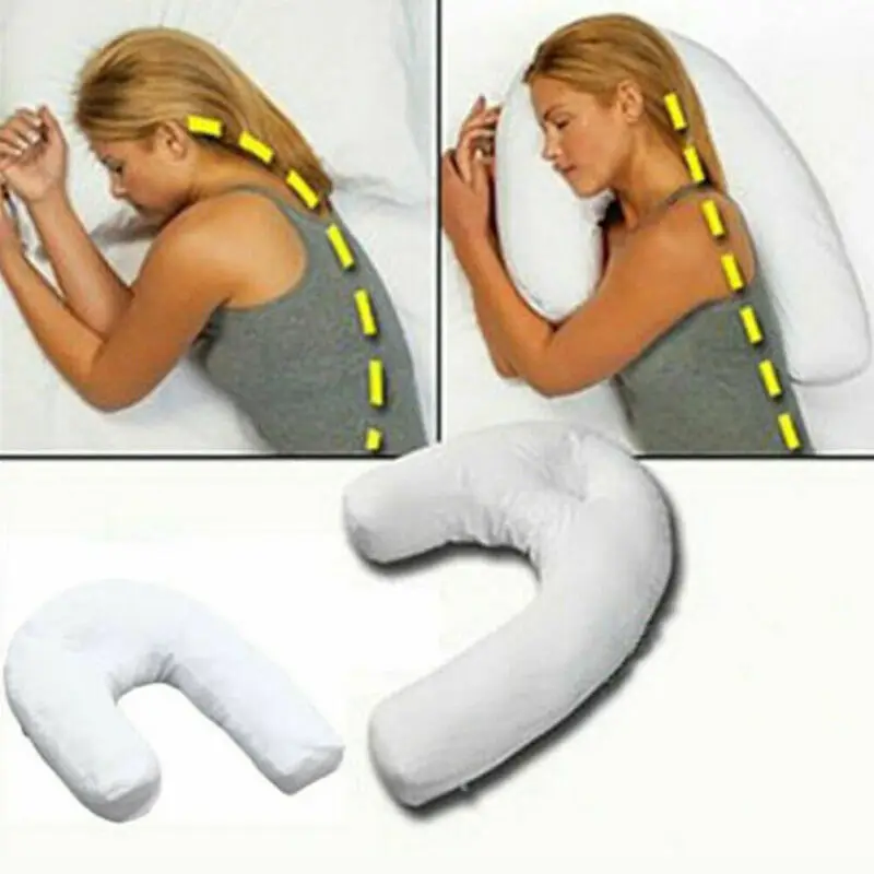 U-Shape Pillow Side Sleeper Pro Neck and Back Cushion Holds your neck spine