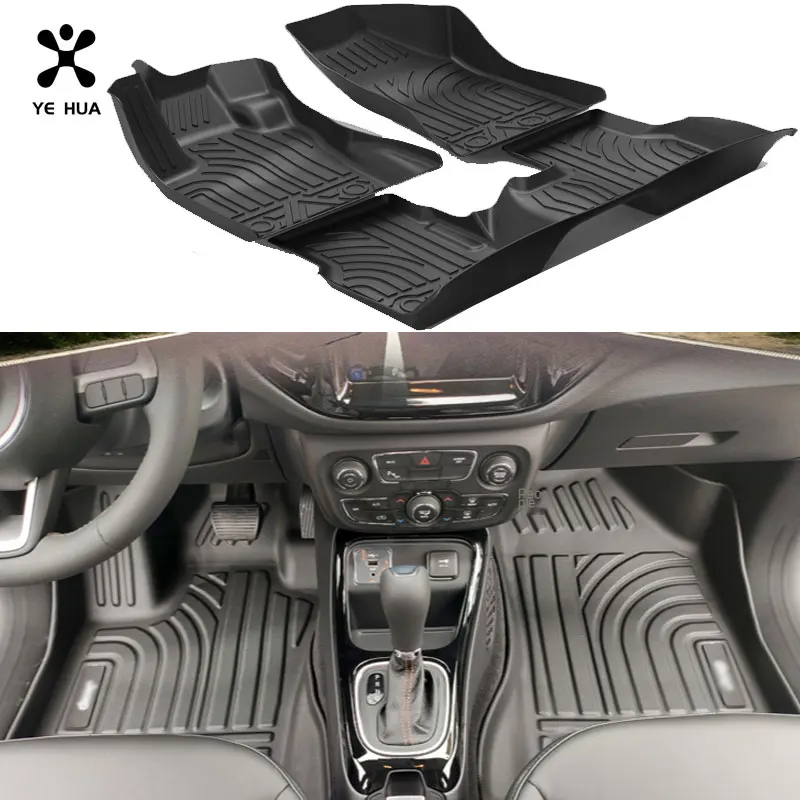 For Jeep Compass 17-20 Floor Mat Fits Ultimate All Weather Waterproof 3D  Floor Liner Full Set Front  Rear Interior Mats AliExpress