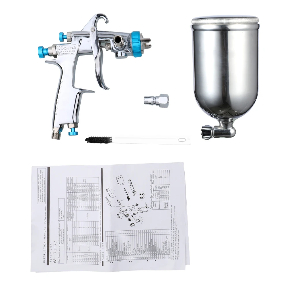 Профессиональный 1,0/1,3/1,5/1,8 мм Пластик 400cc чашка пистолет-распылитель W-101 воздуха распылительный пистолет ручной пистолет распылитель W101 распылительный Воздушный пистолет-распылитель