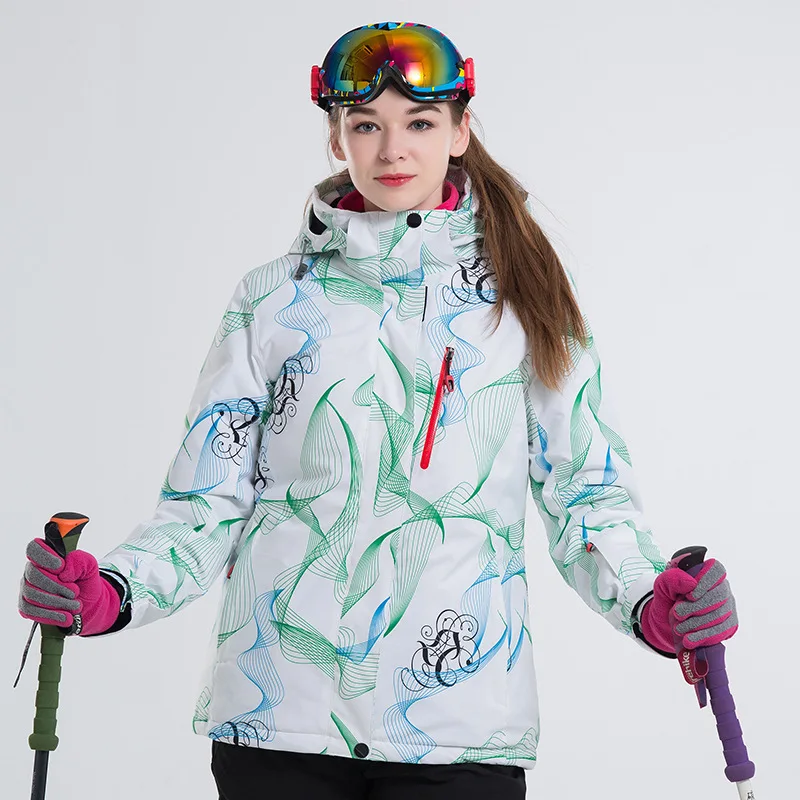 Лыжные костюмы женская верхняя Лыжная куртка - Цвет: White