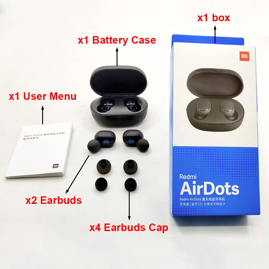 Беспроводные наушники Xiaomi Redmi Airdots TWS гарнитура с голосовым управлением Bluetooth 5 0