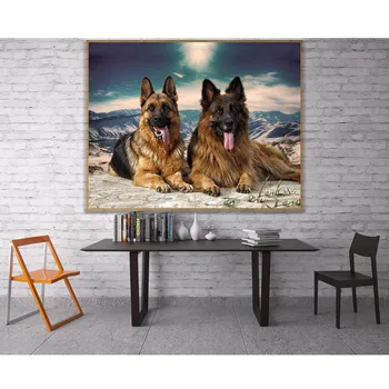 

DIY Diamond painting German Shepherds,diamond Embroidery,diamond Mosaic pattern square rhinestone pastel picture,wall arts