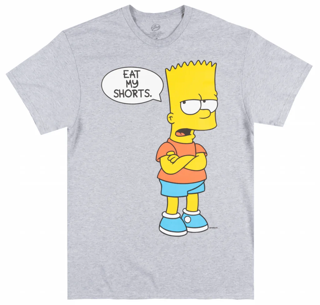 SHORTS T-SHIRT GREY MENS CARTOON TV TEE 