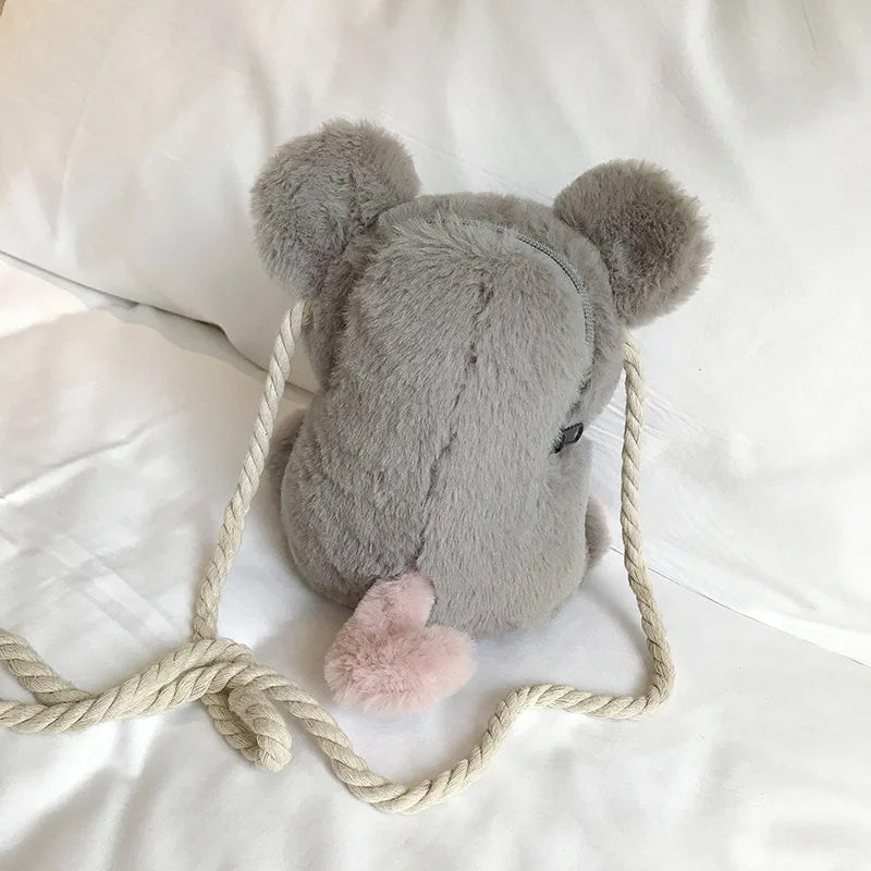 

Za Home New Style Cute Mouse WOMEN'S Bag Plush Doll Shoulder Bag Shoulder Bag Girl'S Purse WOMEN'S Bag