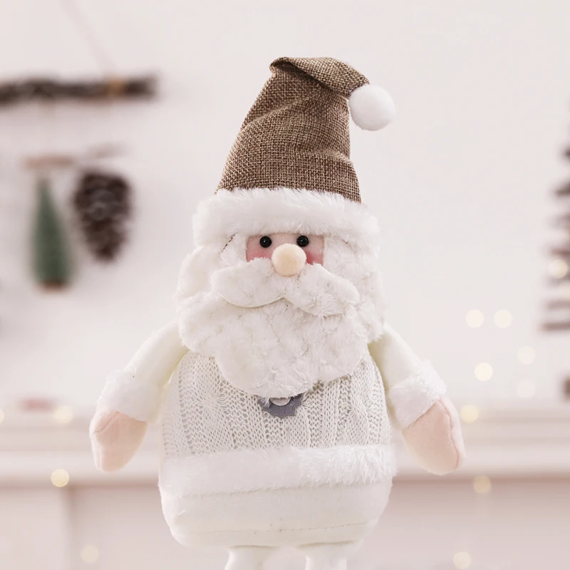 Санта Клаус Снеговик Рождественские куклы выдвижной стоящий Navidad игрушка фигурка Дети Рождественские украшения для подарков для дома