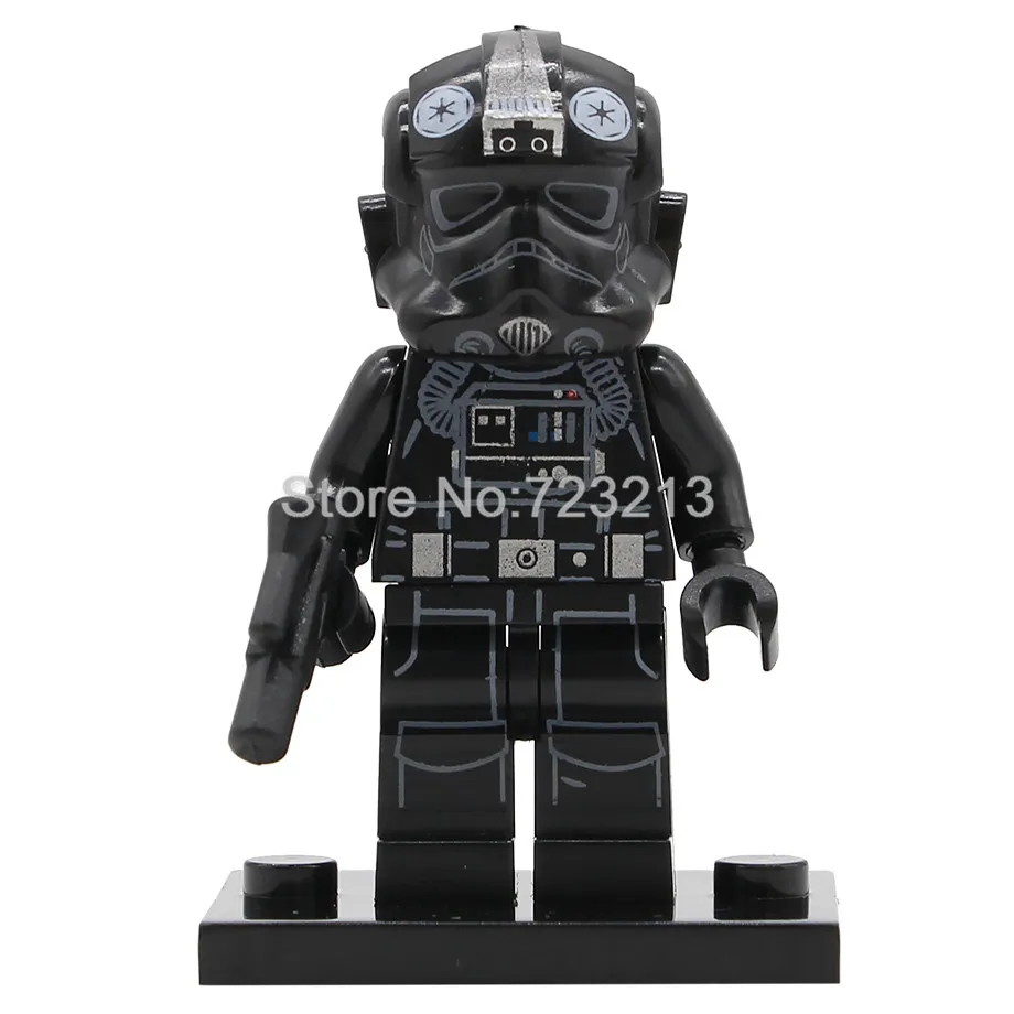 TIE fighter pilot Одиночная Obi Wan Star Wars Qi'Ra Quay Tolsite Lando Poe Dameron IG-88 Rose Lobot Модель Набор строительных блоков кирпичные игрушки - Цвет: TIE fighter pilot