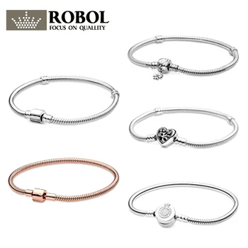 

34 Original 925 Sterling Silver Bracelet Spring Mother's Day Bracelet with Original Engraved Woman Jewelry Gift Free Shipping