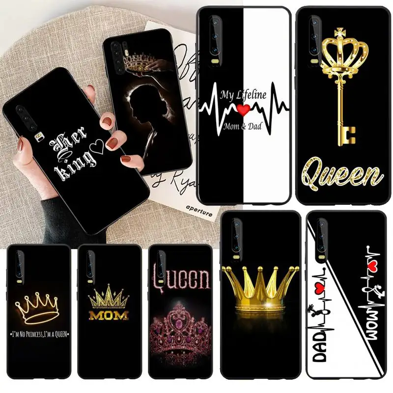 Роскошный Уникальный Дизайн чехол для телефона PENGHUWAN King Queen DAD MOM Huawei Honor 20 10 9 8 8x 8c 9x
