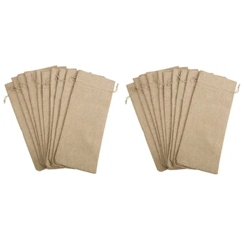 

20 Pcs Wine Bags, Champagne Bottle Bags Covers Natural Hemp Wine Bottles Gift Bags Sacks with Drawstring for Wedding Party Favor
