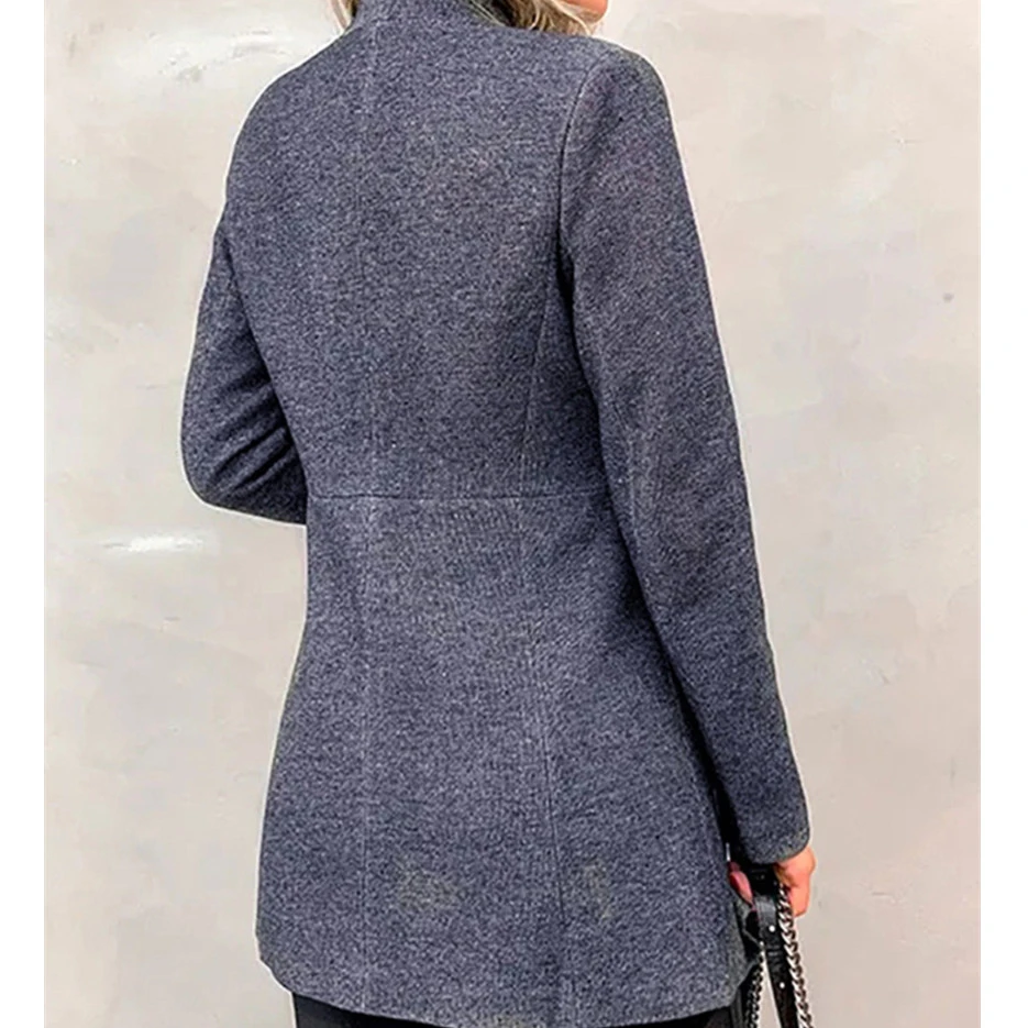 Шерстяное пальто для женщин Abrigos Mujer Invierno воротник-стойка ...