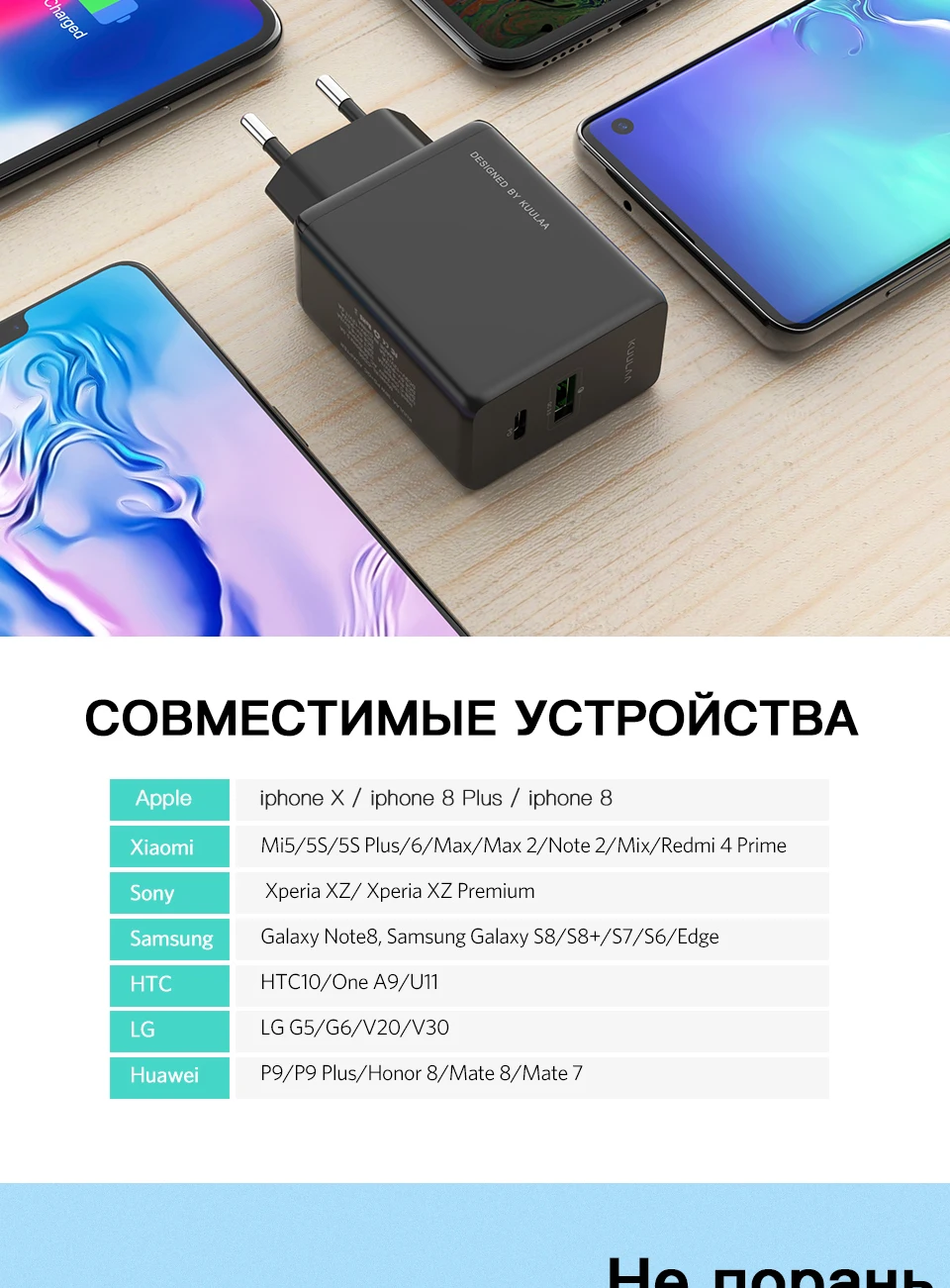 KUULAA Quick Charge 4,0 3,0 36 Вт USB зарядное устройство PD 3,0 быстрое зарядное устройство US EU переходник супер зарядное устройство для iPhone 11 XR XS Xiaomi Mi 9