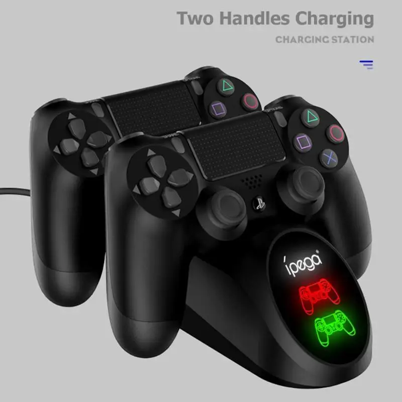 Док станция iPeaga PG 9180 с двумя USB портами для быстрой зарядки PS4/PS4 Slim/PS4|Зарядные