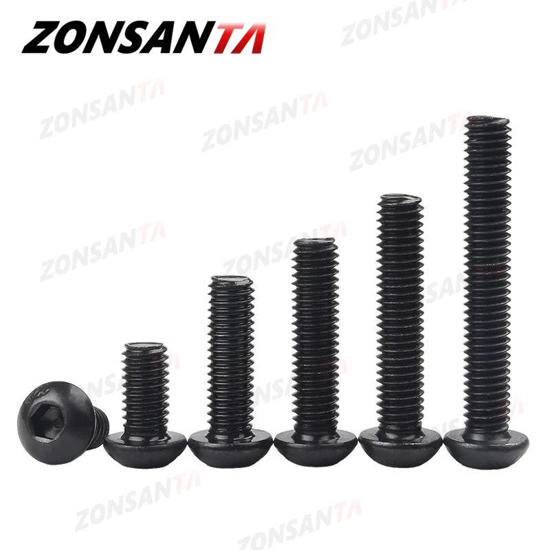 Hex Socket Screw M2 M2.5 M3 M4 M5 M6 Grade 10.9 Round Carbon Steel
