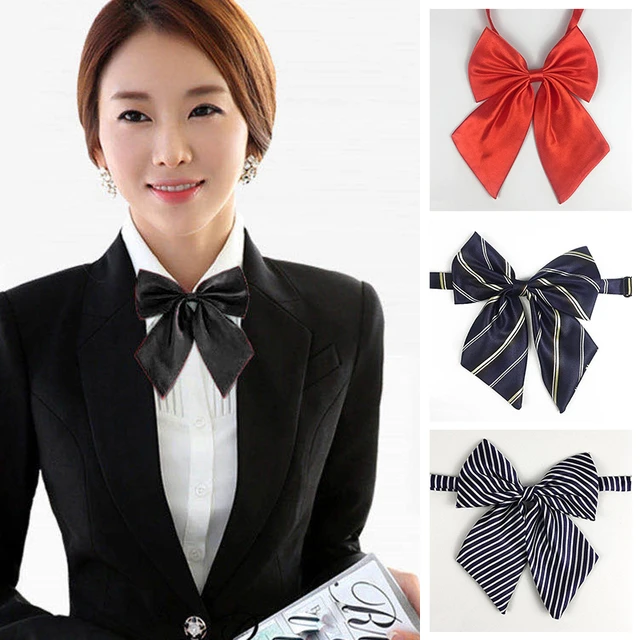 Women Thin Satin Bowtie Vintage Elegant Ribbon Knot Shirt Accessory 1 Piece