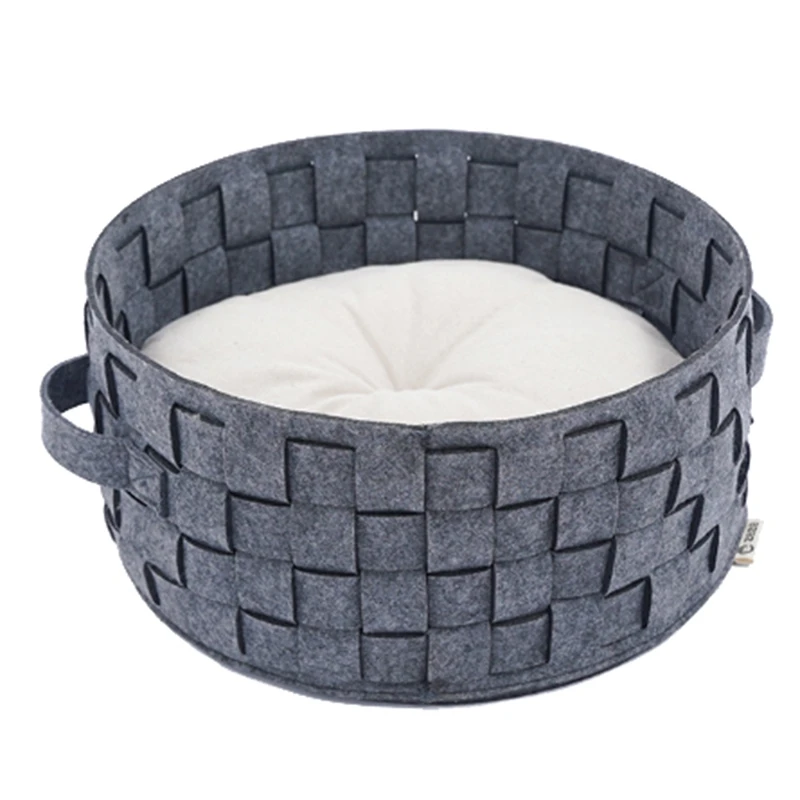 

Puppy Pet Cat Dog Soft Warm Nest Kennel Bed Cave House Hand Woven Pet Basket Sleeping Bed Mat Pad Tent Pets Winter Warm Cozy Bed