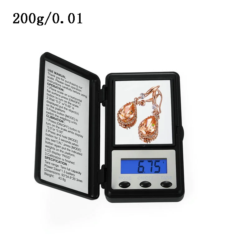 200g 0.01g Junejour 100/200/500g Мини цифровые весы точные 0,01/0,1 г Электронные карманные весы для Еда ювелирные изделия Кухня Вес баланс - Цвет: 200g 0.01g