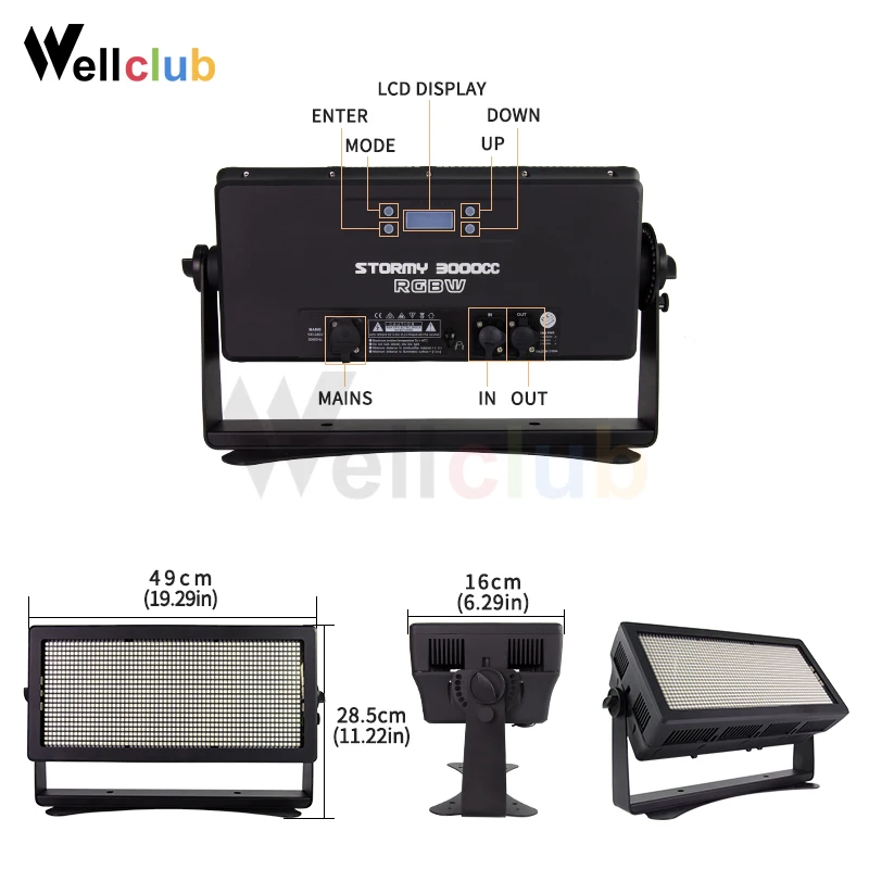 4 шт. IP65 открытый Строб Led 1000 Вт сценический светильник 1320 шт RGBW 4in1 SMD Dmx 512 Dj светильник для концертного вечерние диско со стробоскопической вспышкой светильник