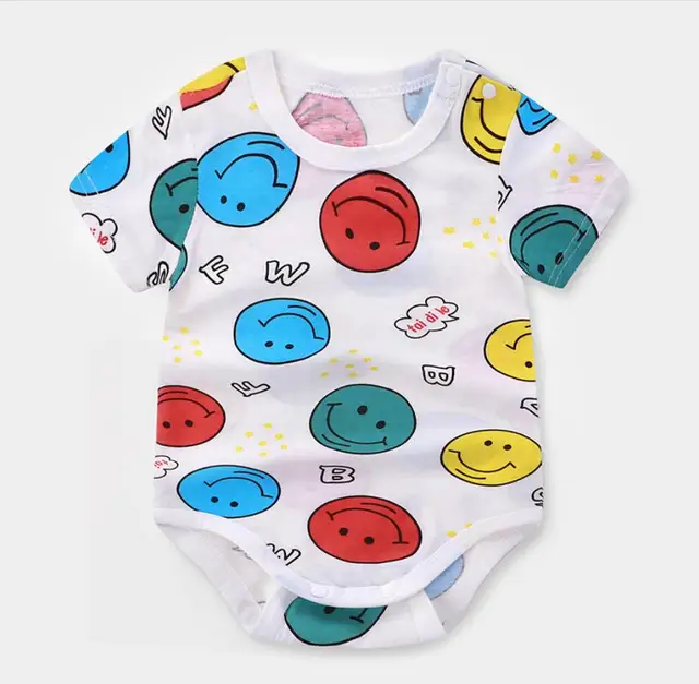 Newborn Baby summer rompers 100% Cotton Infant Body Short Sleeve baby Jumpsuit Cartoon ropa bebe Baby Boy Girl clothes Pink
