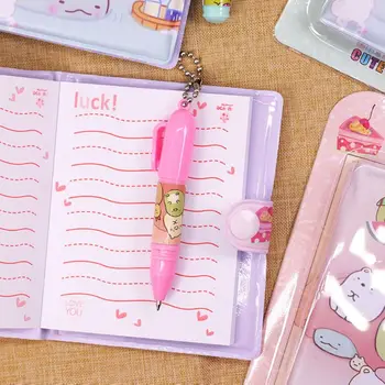 

Cute Cartoon Notebook with Ballpoint Pen Journal Diary Planner Notepad School