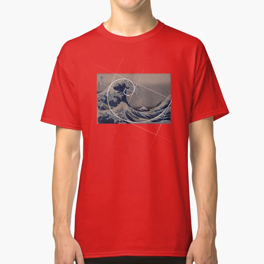 

Hokusai Meets Fibonacci T shirt fibonacci numbers golden ratio golden mean divine proportion fibonacci spiral fibonacci