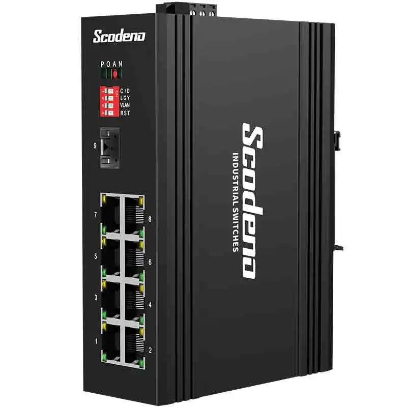 

8 Port Industrial Gigabit Network Switch DIN-Rail Switch for industrial automation Outdoor Switch IP40 1SFP 810/100/1000M RJ45