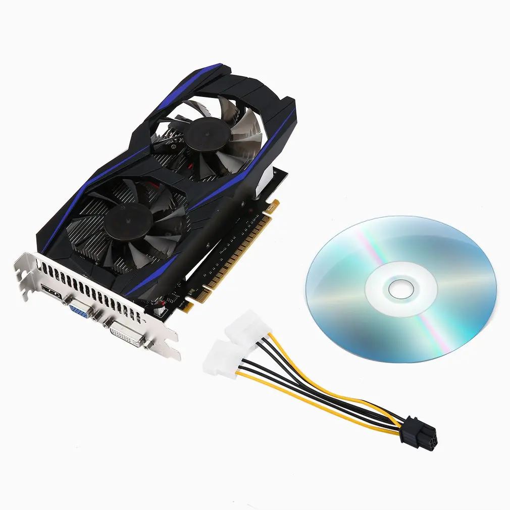  1GB DDR5 128Bit Gaming Graphics Card With Cooling Fan HDMI & VGA & DVI Port PCI-Express GPU For NVI