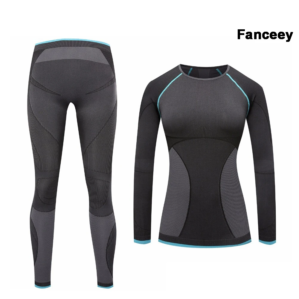 

Fanceey compression clothing thermal underwear Women Quick Dry Anti microbial long johns for women second skin Thermo underwear