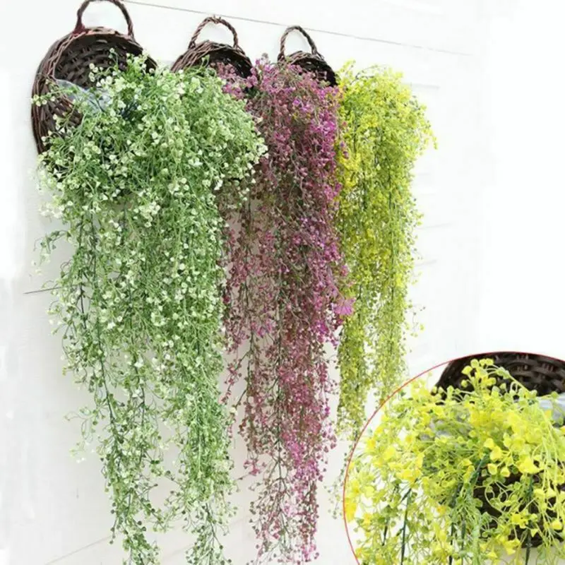 Yellow Upunch Time Clock BESPORTBLE 80CM Artificial Hanging Flower Plant Fake Vine Rattan Flowers Artificial Hanging Plant for Home Garden Wall Decoration 