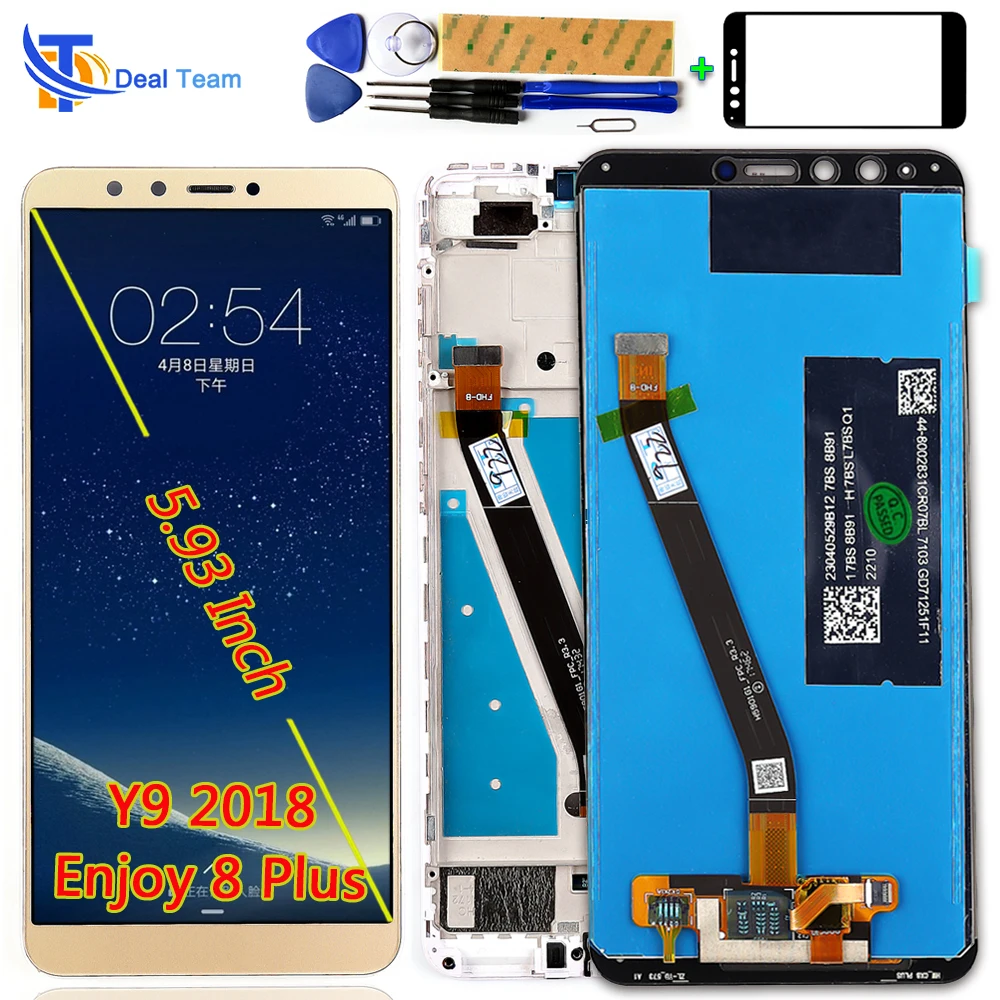 ЖК-дисплей для Huawei Y9 2018 5 93 дюйма сенсорный экран 8 Plus дигитайзер в сборе