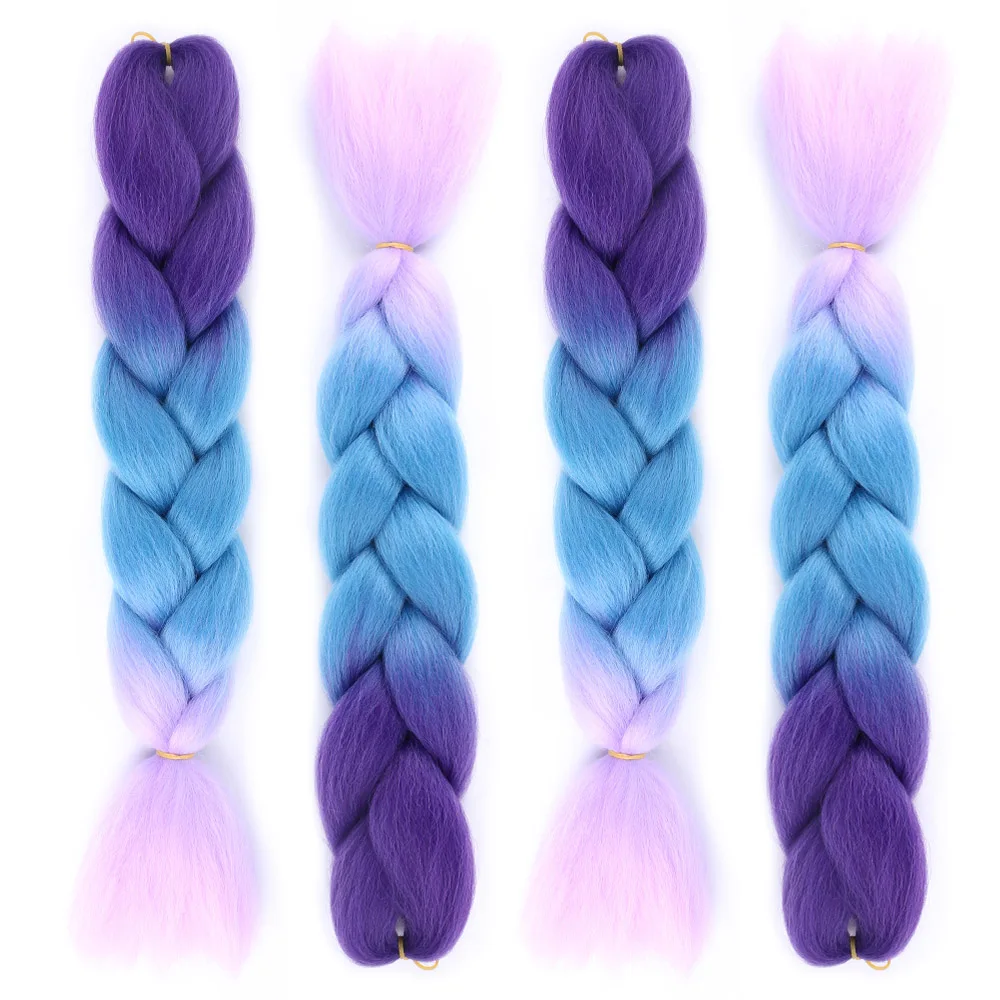 Black Star Braiding Hair Synthetic Jumbo Hair Ombre 24 Inch 100g/Pcs Hairs Crochet Box Braids Colors Extensions for Women