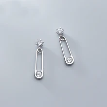 MloveAcc серебряные 925 шпильки серьги для женщин прозрачный CZ 925 пробы серебряный дизайн роскошные свадебные массивные ювелирные изделия