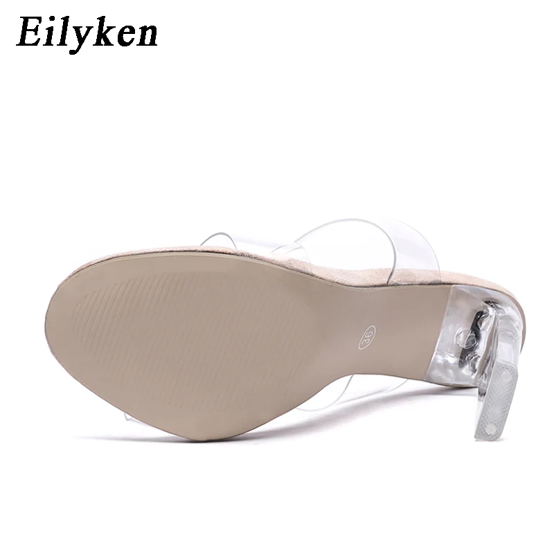 Eilyken PVC Transparent Open Toes Women's Slippers Summer Sexy High Quality Crystal Clear Heel Female Shoes Party Sandals