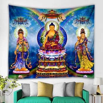 

India psychedelic colorful abstract painting religious ethnic characteristics student dormitory wall art yoga mat tapestry