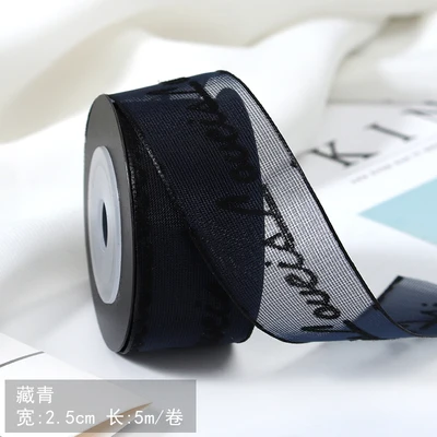 wide 2.5cm 5 м полиэстер атласные ленты пряжа органза лента шелковая подарочная упаковка Рождественский Декор аксессуары для поделок, банты для волос Скрапбукинг поставка - Цвет: wide 2.5cm
