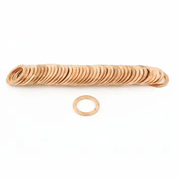 

50 pcs 14mm Inner Dia Copper Flat Washer Ring Line Seal Fasteners