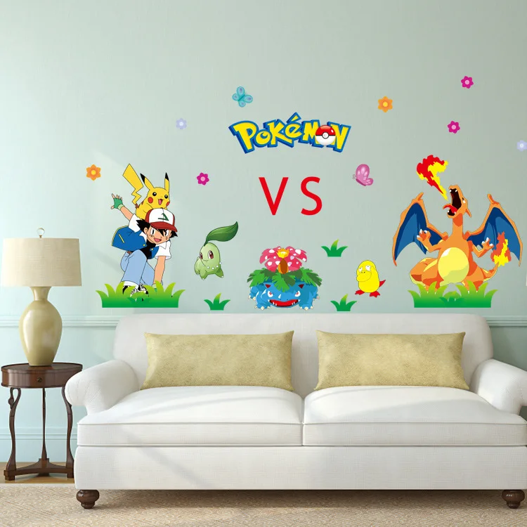 Pokemon 3D мультфильм горячие настенные наклейки креативные Postersmirror наклейки украшение комнаты