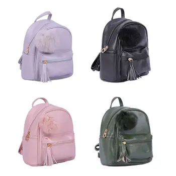 

Fashion Women PU Leather Mini Backpack Teenager Girls Small Shoulder School Bag Lady Travel Solid Color Bookbag Rucksack Daypack