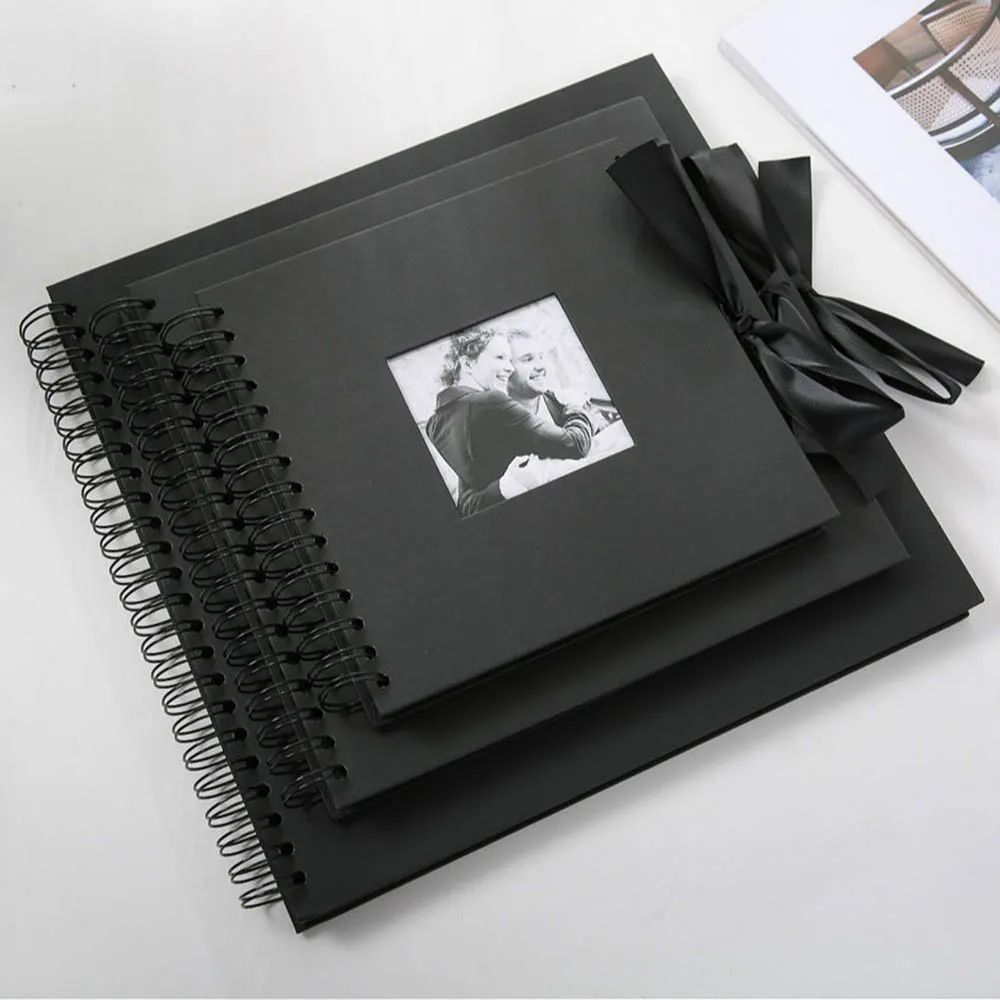 31 x 31cm Photo Album Creative 30 Black Pages DIY Album Scrapbooking Craft Paper Photograph Album for Wedding Anniversary Gifts - Image 3