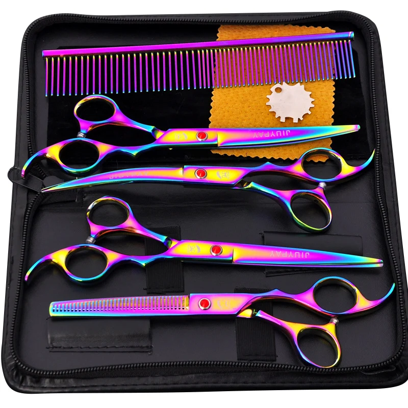 

5pcs Stainless Steel Pet Dogs Grooming Scissors Cat Hair Thinning Shear Sharp Edge Dog Cutting Kitten Animal Barber Cutting Tool