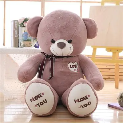 Большой с надписью «I Love You Мишка Тедди большие мягкие Холдинг «любящее сердце» на День Святого Валентина подарок на день рождения для девочек кукла игрушка детский подарок - Цвет: dark brown