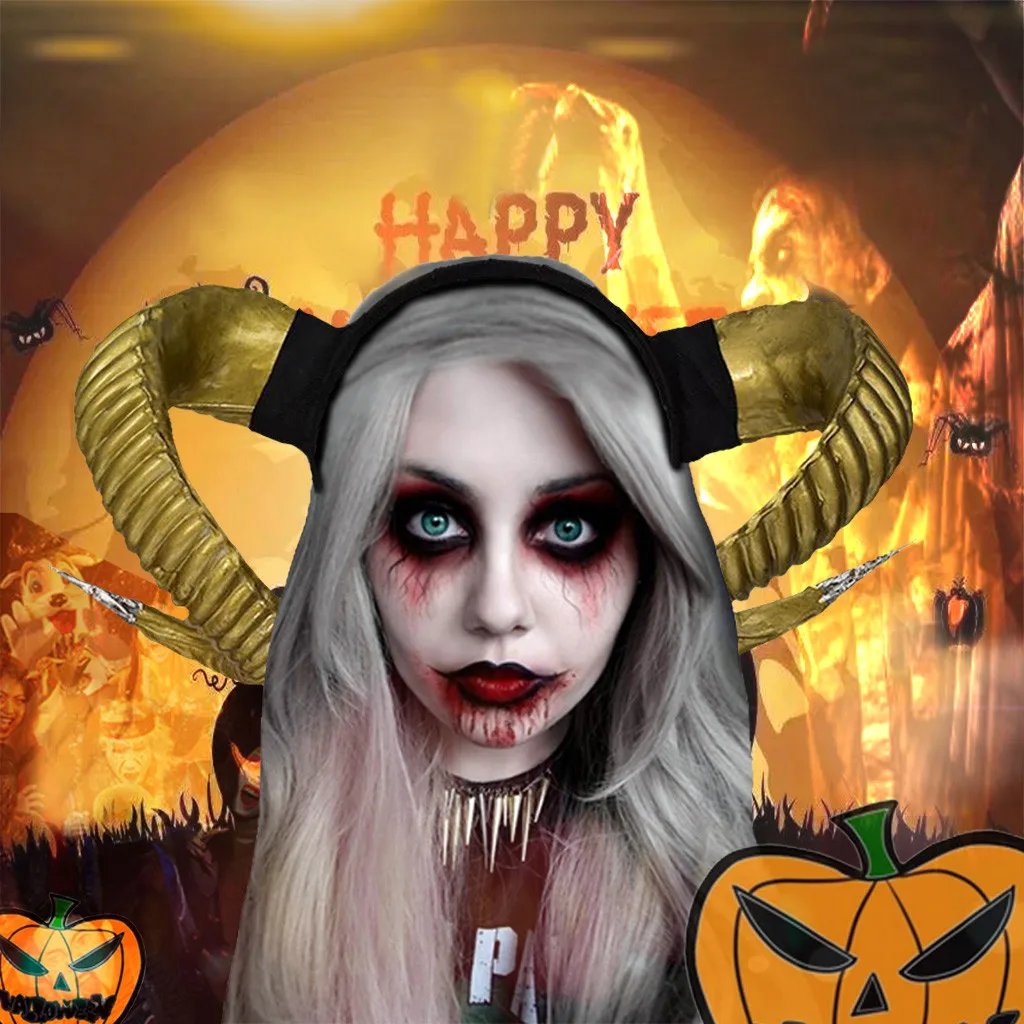 Ручной работы: бараний рог оголовье принадлежности на хеллоуин для косплея повязка на голову демон зла Головные уборы Готический вечерние Cos Головные уборы подарок@ ND