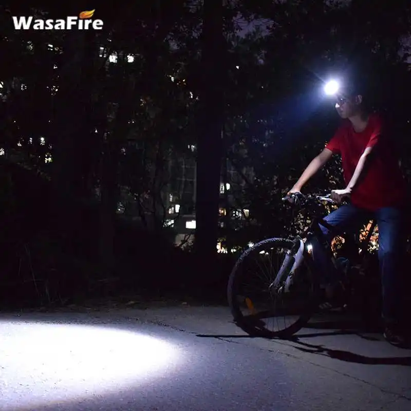 Светодиодный налобный фонарь 2 в 1 WasaFire XM-L T6, масштабируемый головной светильник, яркий головной светильник, велосипедный налобный светильник, вспышка, светильник с батареей 18650/AAA