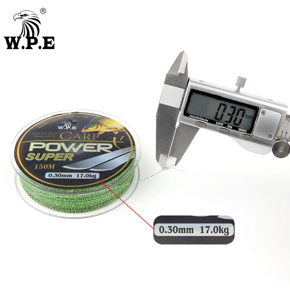 W.P.E Brand Super Power Carp fishing Line 0.2mm-0.60mm Fluorocarbon Coating Fishing Line 10-41KG Double color Fast Sinking fishing line,fishing tackle