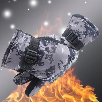 

Random Color Men Winter Ski Gloves Cycling Windproof Full Finger Adult Plus Velvet Thicken Non-slip Motorcycle Gloves Warm Gift